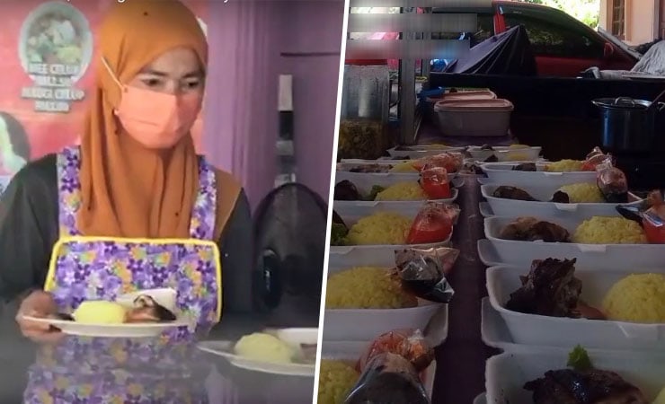 Percaya rezeki Allah, pasangan ini jual nasi ayam RM1.90 jer