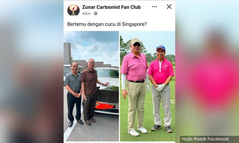 Panas! Ingatkan tengok cucu je, akhirnya Najib mengaku main golf di Singapura