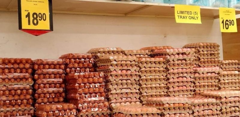 Rakyat mengamuk harga telur RM18.90 sepapan