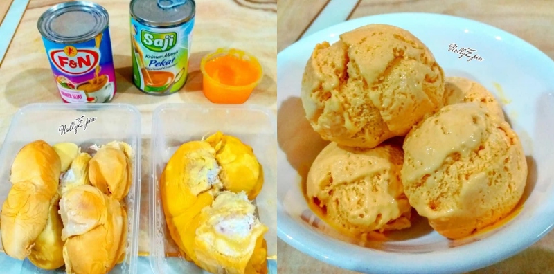 Aiskrim durian homemade memang surrr rasanya!