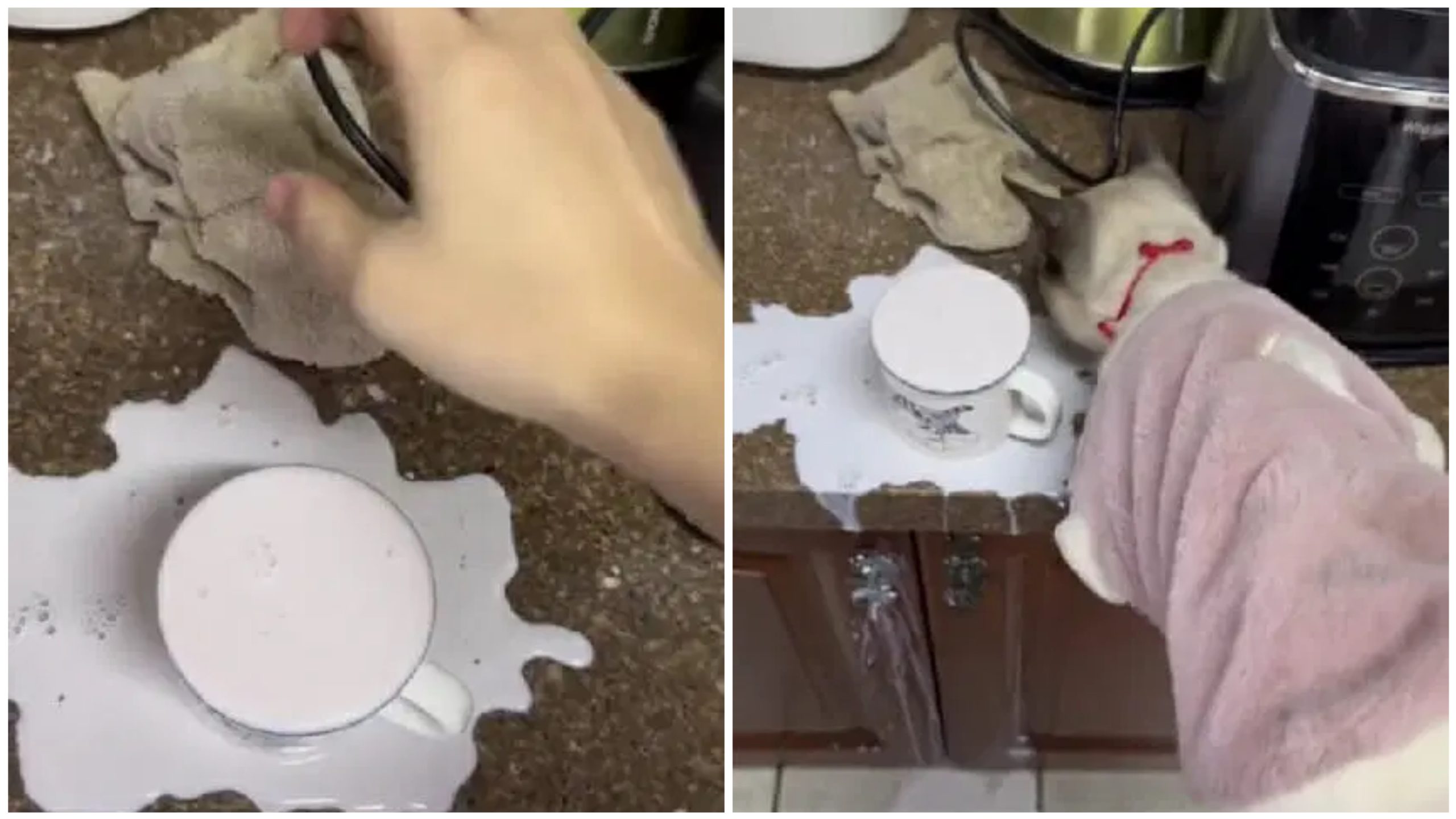 Tricks luar biasa untuk lap susu tumpah tanpa guna tisu