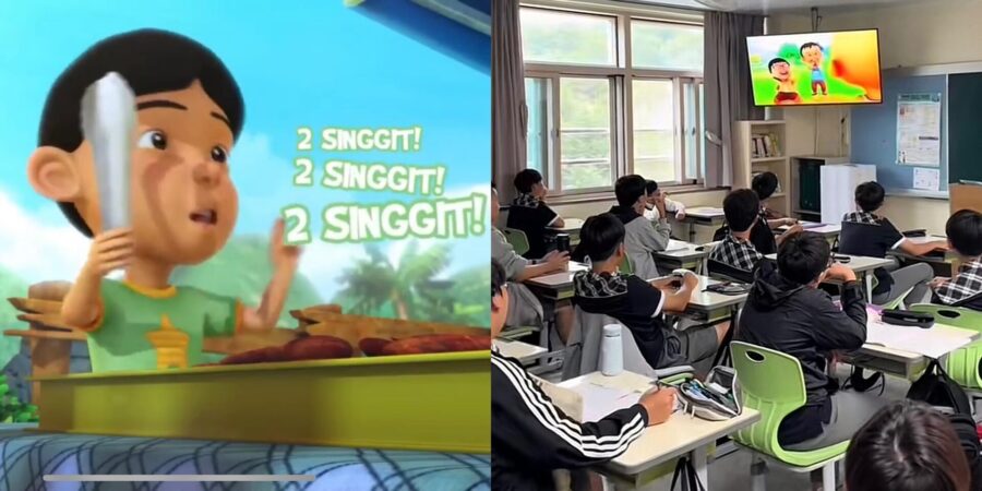 Pelajar sekolah Korea layan Upin Ipin buat netizen terhibur, “Dah tahu tagline dua singgit”